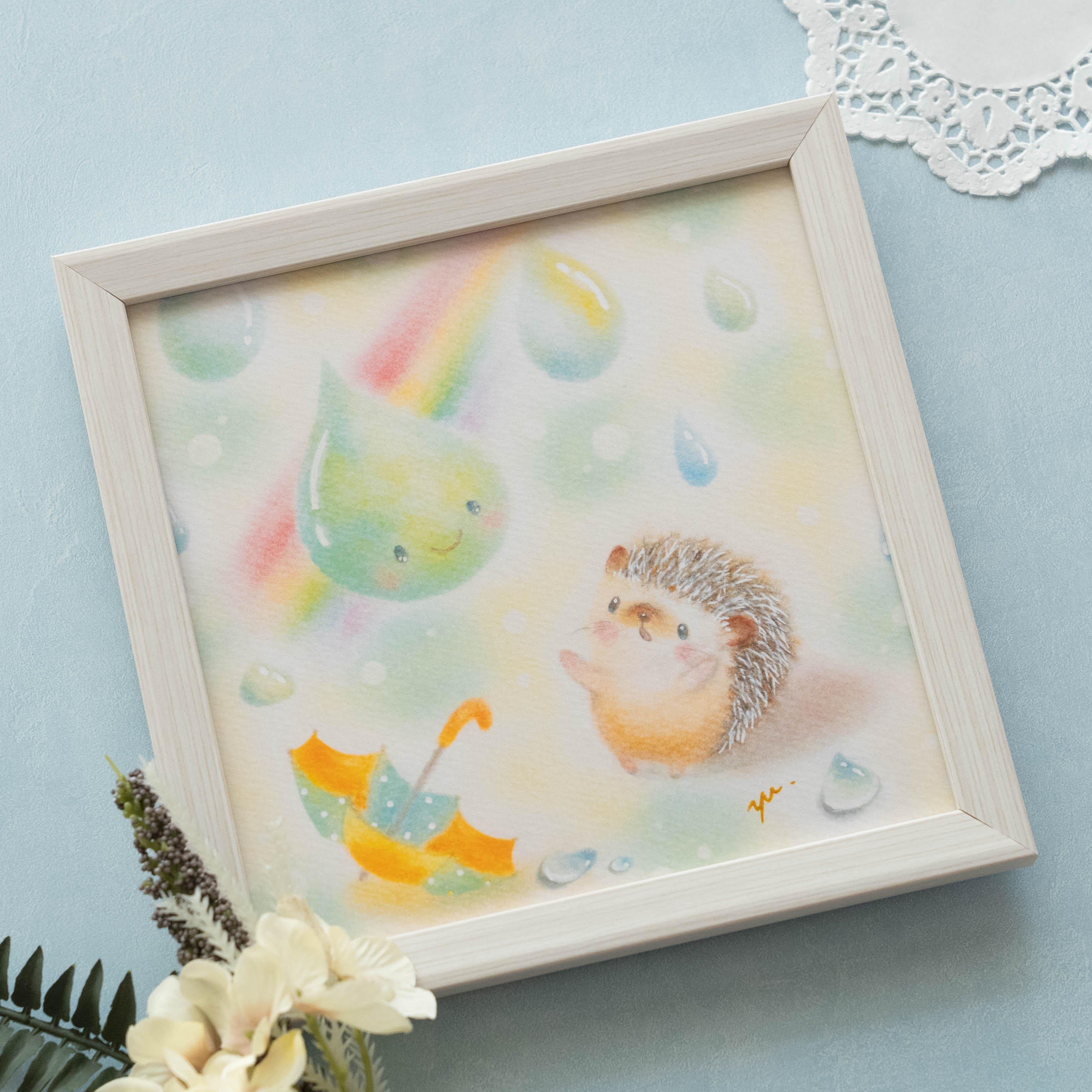 【原画】『雨粒の精ポタリ』（絵画　パステル画　精霊） 原画】『雨粒の精ポタリ』（絵画パステル画精霊）