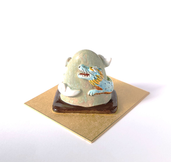 天に向かって力強く昇る龍（辰） 干支ミニ置物 陶器 その他置物 raku