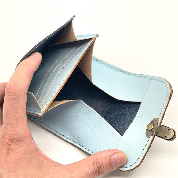 【22色から選べる・名入れ対応】革製ミニマルギャルソン財布　革色22色×ツートン×糸色15色×留め具3型 人気・おすすめ｜使いやすい・旅行におすすめ 品質保証 全国発送 日本国内発送・最短翌日お届け