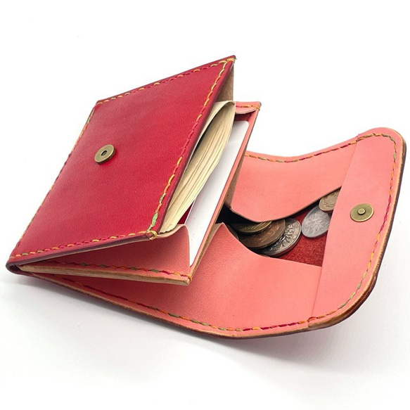 【22色から選べる・名入れ対応】革製ミニマルギャルソン財布　革色22色×ツートン×糸色15色×留め具3型 人気・おすすめ｜使いやすい・旅行におすすめ 品質保証 全国発送 日本国内発送・最短翌日お届け