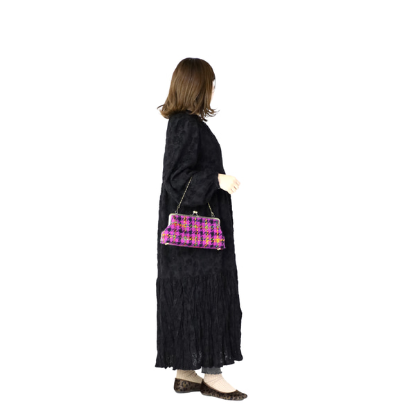 仕立て屋のがま口　ーツイードバッグー 2枚目の画像