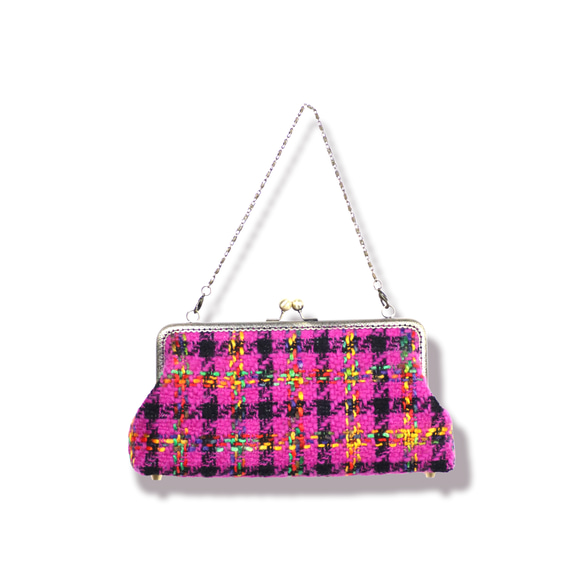 仕立て屋のがま口　ーツイードバッグー 1枚目の画像