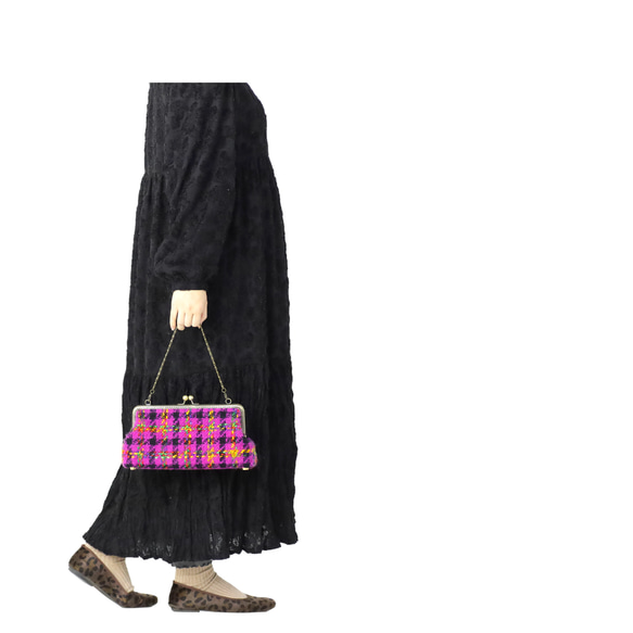 仕立て屋のがま口　ーツイードバッグー 4枚目の画像