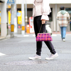 仕立て屋のがま口　ーツイードバッグー 8枚目の画像