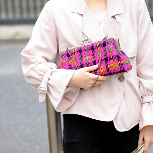 仕立て屋のがま口　ーツイードバッグー 6枚目の画像