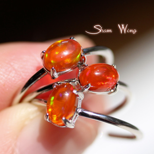 再販×5□高品質ファイヤーオパールリング.+:｡Fire drop.+: