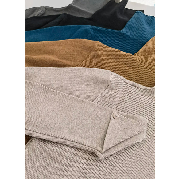 【5色】ハイネックセーター　ニットセーター　シンプルセーター　#L085 2枚目の画像