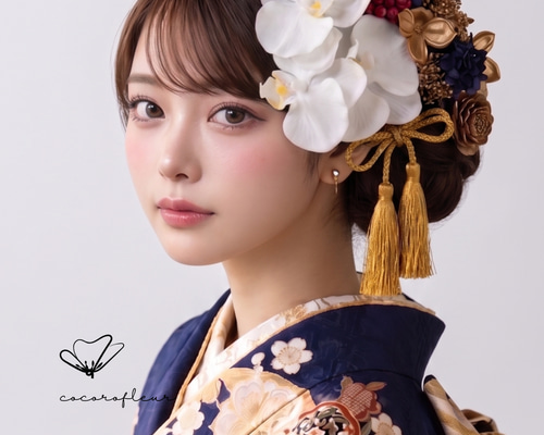 　和装髪飾り　胡蝶蘭　成人式　卒業式四季　振袖　結婚式 胡蝶蘭髪飾り成人式用髪飾り 胡蝶蘭髪飾り結婚式髪飾りヘア飾り 振袖
