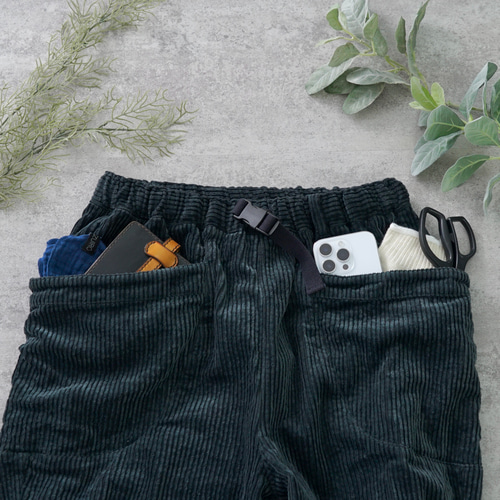 コーデュロイキャンプワークパンツ/ブラック/遠州織物/廃盤 ロング