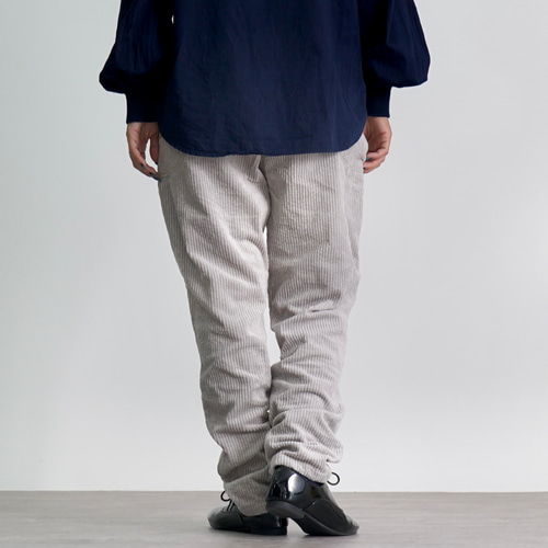 コーデュロイキャンプワークパンツ/ライトグレー/遠州織物/廃盤 ロング