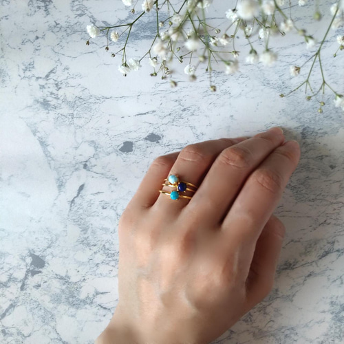 4mm大粒*ラピスラズリ 天然石 ラピス リング クリスマス 誕生日