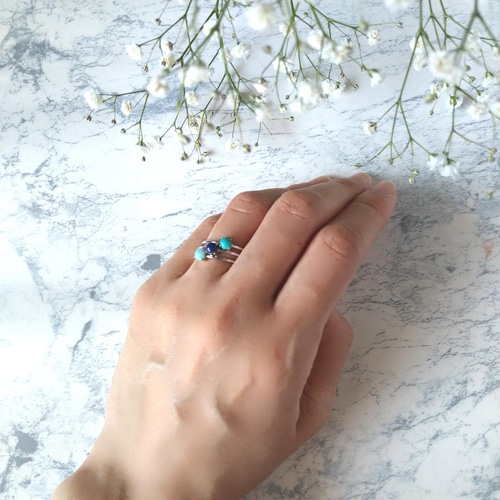 4mm大粒*ラピスラズリ 天然石 ラピス リング クリスマス 誕生日