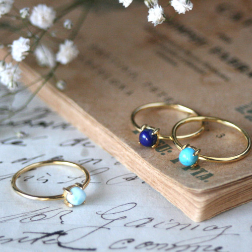 4mm大粒*ラピスラズリ 天然石 ラピス リング クリスマス 誕生日