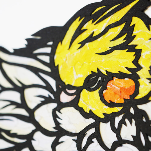 受注生産【切り絵×ちぎり絵】okame-inko -ｵｶﾒｲﾝｺ×ﾄﾏﾘｷﾞ- 原画