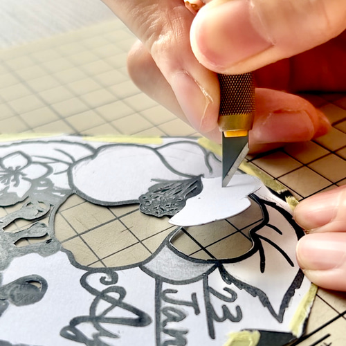 受注生産【切り絵×ちぎり絵】okame-inko -ｵｶﾒｲﾝｺ×ﾄﾏﾘｷﾞ- 原画
