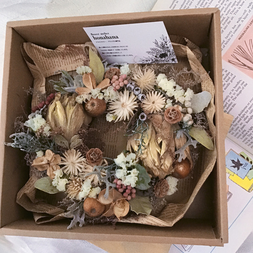 クリスマスリースボタニカルお洒落ナチュラルリース☆落ち着いた色味