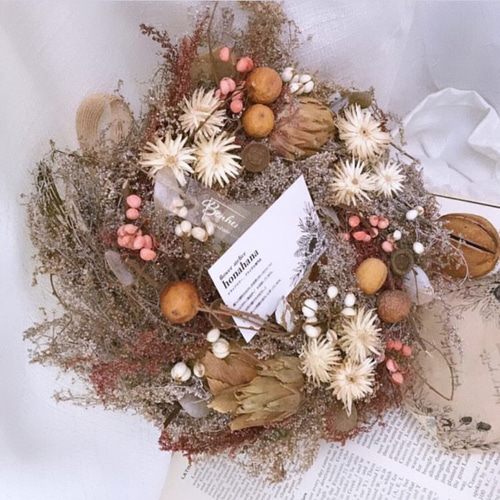 クリスマスリースボタニカルお洒落ナチュラルリース☆落ち着いた色味