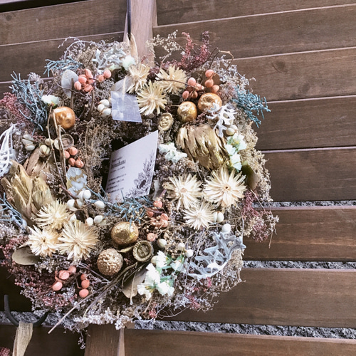 クリスマスリースボタニカルお洒落ナチュラルリース☆落ち着いた色味