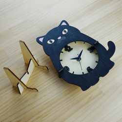 “黑貓”木製掛鐘 第4張的照片