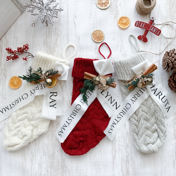 ヴィンテージ We Forest Folk クリスマスストッキングを持つネズミ