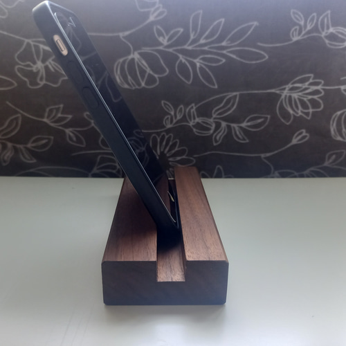 木製スマホスタンド(大) 横置き ウォールナット その他インテリア雑貨