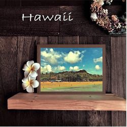 【送料無料】南国の風景☆HAWAII  No.423  フレーム付  A4サイズ 1枚目の画像