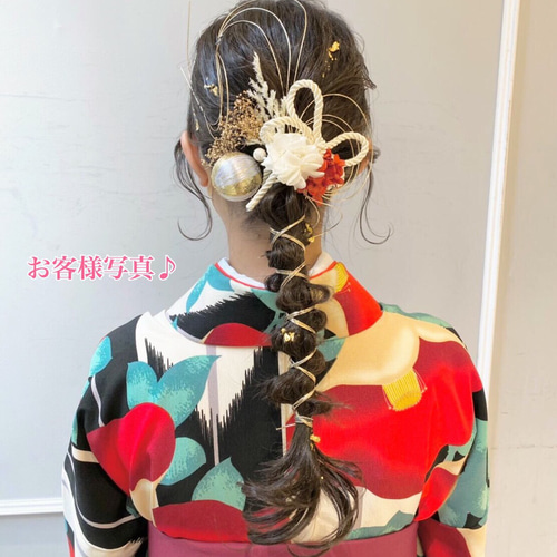 ドライフラワー☆ヘッドパーツ 成人式 紐アレンジ 卒業式 髪飾り ドライフラワー☆ヘッドパーツ 成人式 紐アレンジ 卒業式 髪飾り