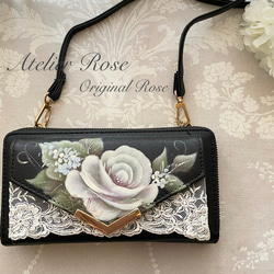 ♡手描きの薔薇 お洒落な洋書型小物入れ BOOK型小物入れ アンティーク