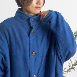 Momonga 羊毛大衣/藍色/遠州紡織 第2張的照片
