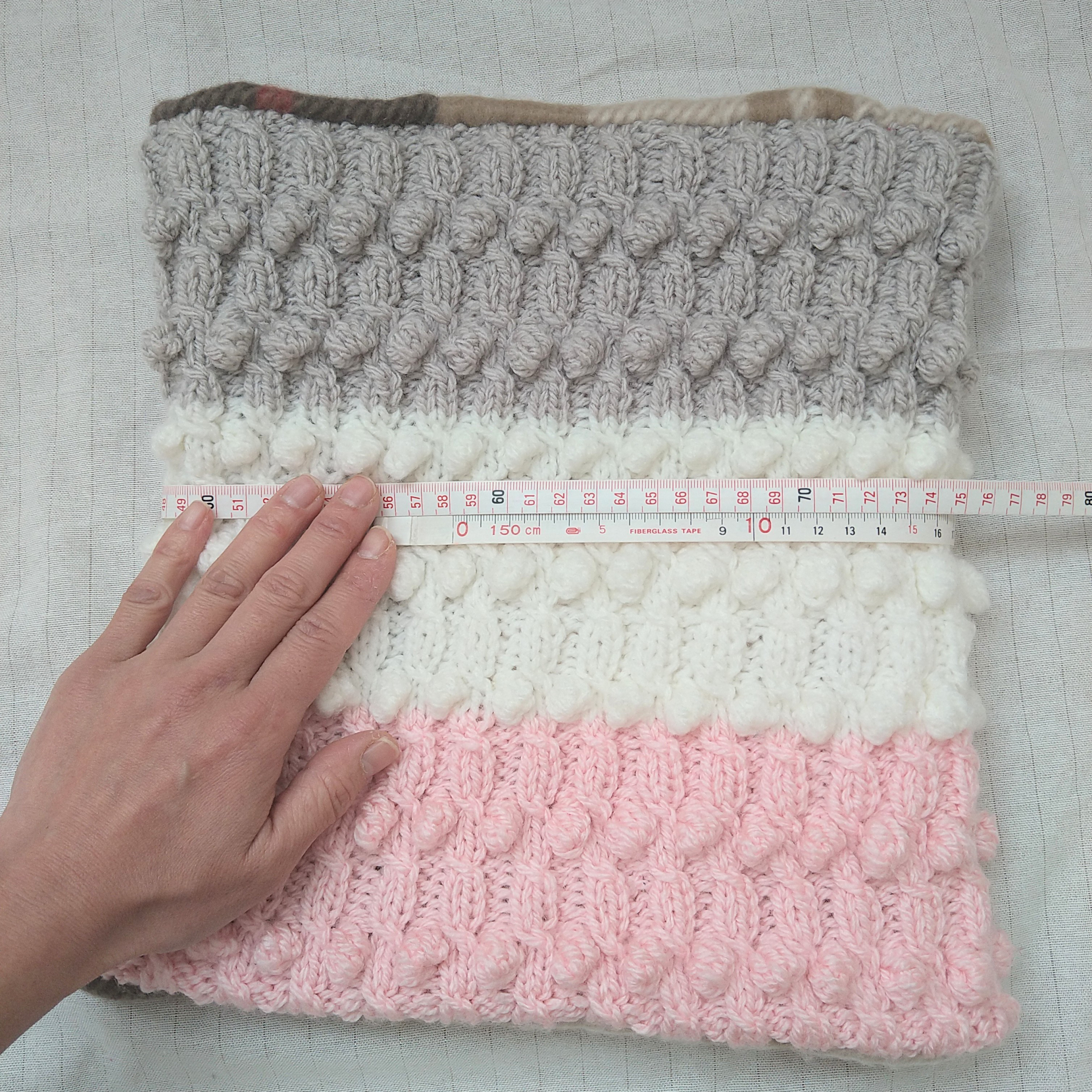 【送料無料】3色ドット＆ツイストネックウォーマー(ベビーピンク)