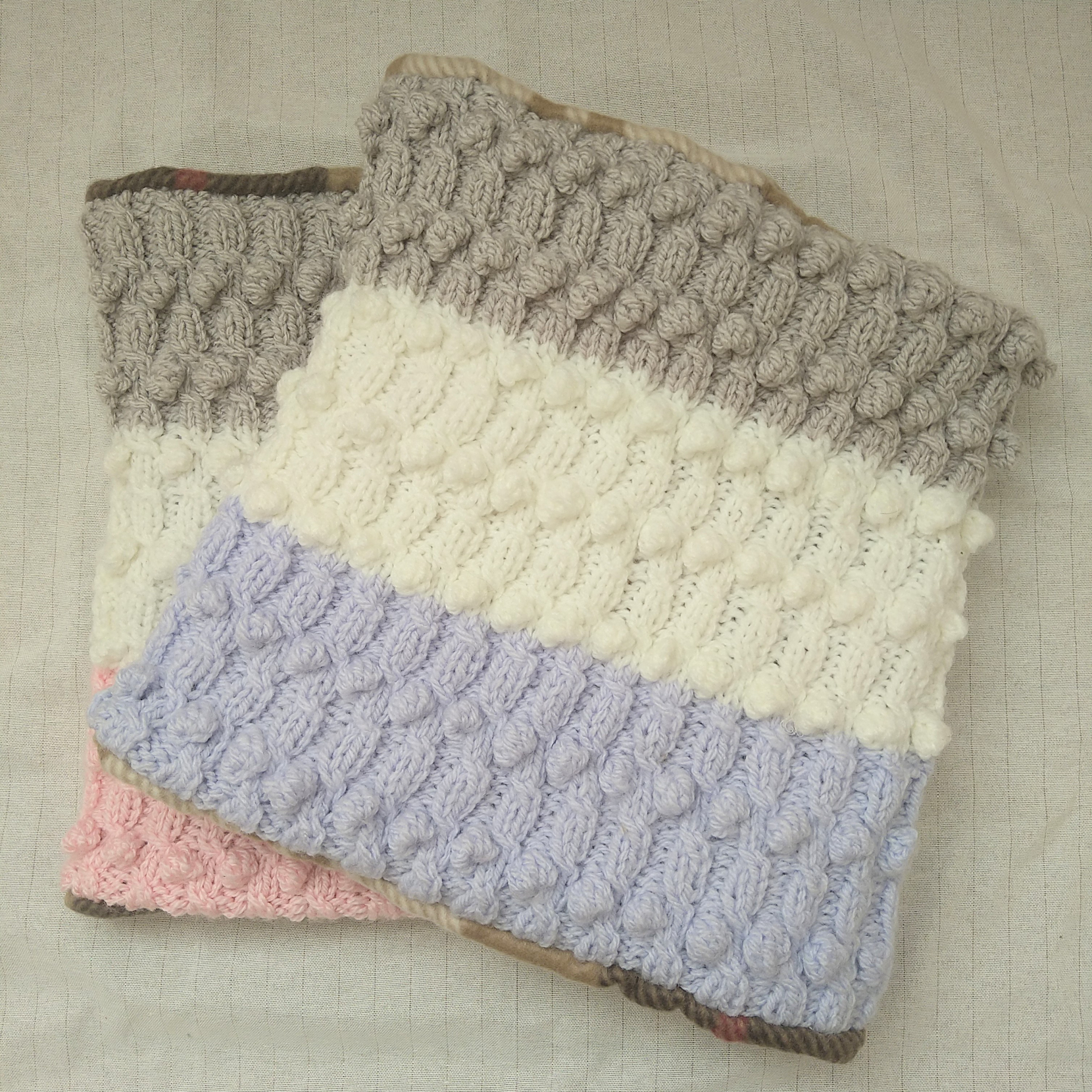 【送料無料】3色ドット＆ツイストネックウォーマー(ベビーピンク)