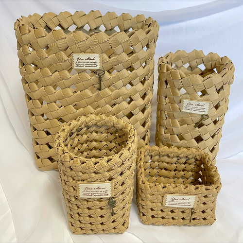 minoriページ エコクラフト クラフトバンド ゴミ箱とかご minori様専用