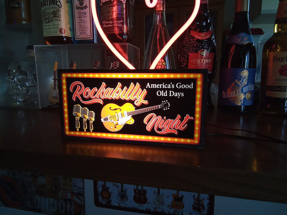 アメリカン オールデイズ ロカビリー パーティー ライブ ギター サイン ランプ 照明 看板 置物 雑貨 ライトBOX 7枚目の画像