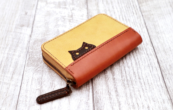 ネコちゃんのコンパクト財布・コインケース（ラウンドファスナー） 3枚目の画像