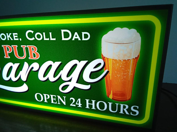 アメリカン ガレージ パブ スナック ビール 酒 GARAGE3 サイン 看板 置物 雑貨 LED2wayライトBOX 2枚目の画像