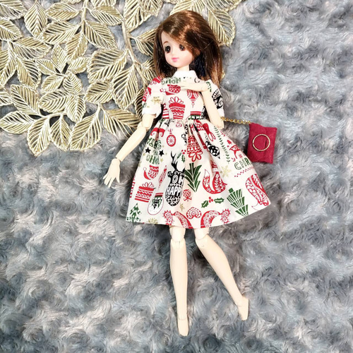 クリスマス パフスリーブワンピース リカちゃん リアルクローズ