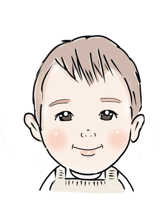 似顔絵イラスト  sampleページ☆ 単色似顔絵 色紙サイズ イラスト natsumike 通販 5093873