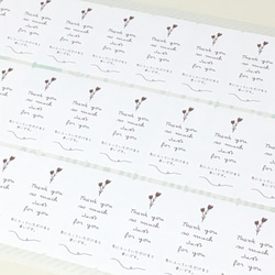 サンキューシール（手書き花）１０８枚　ラッピング　梱包　ギフト 11枚目の画像