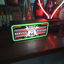 アメリカン ルート66 ガレージ サービスステーション カーショップ 看板 置物 雑貨 LED2wayライトBOX 7枚目の画像