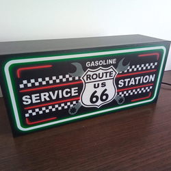 アメリカン ルート66 ガレージ サービスステーション カーショップ 看板 置物 雑貨 LED2wayライトBOX 4枚目の画像