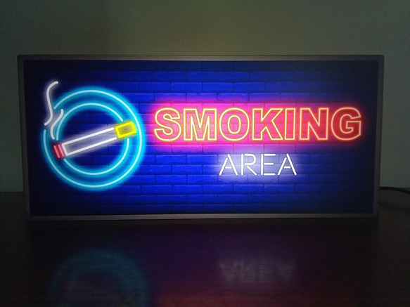 たばこ タバコ 煙草 OK! 喫煙 喫煙エリア 喫煙所 サイン 看板 置物 雑貨 LED2wayライトBOX 1枚目の画像