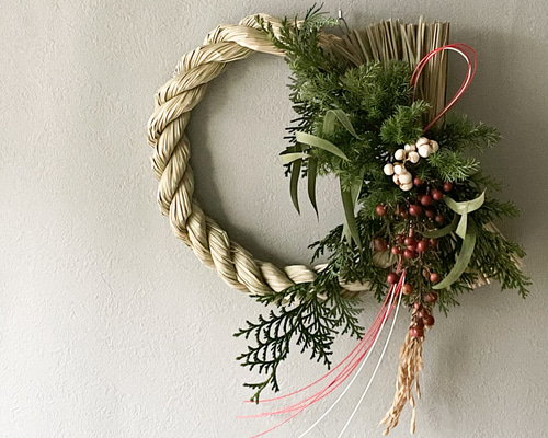 しめ縄 リース 紅白 しめ縄・しめ飾り JUGGLERS 通販 13010854｜Creema