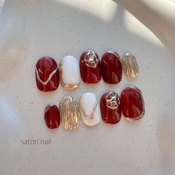 赤茶シルバーネイルチップ ネイルチップ（つけ爪） satori nail 通販
