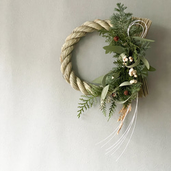 お正月飾り　お飾り　しめ飾り　しめ縄リース しめ縄 白 しめ飾り しめ縄リース お正月飾り お正月 しめ縄・しめ飾り