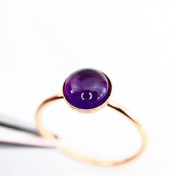 [14Kgf] 6 毫米寶石紫水晶 不會被夾住的天然寶石戒指 第8張的照片