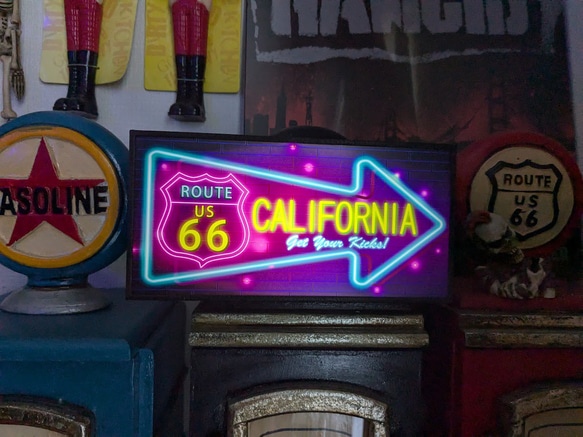 アメリカン ルート66 カリフォルニア ダイナー 標識 サイン 看板 置物