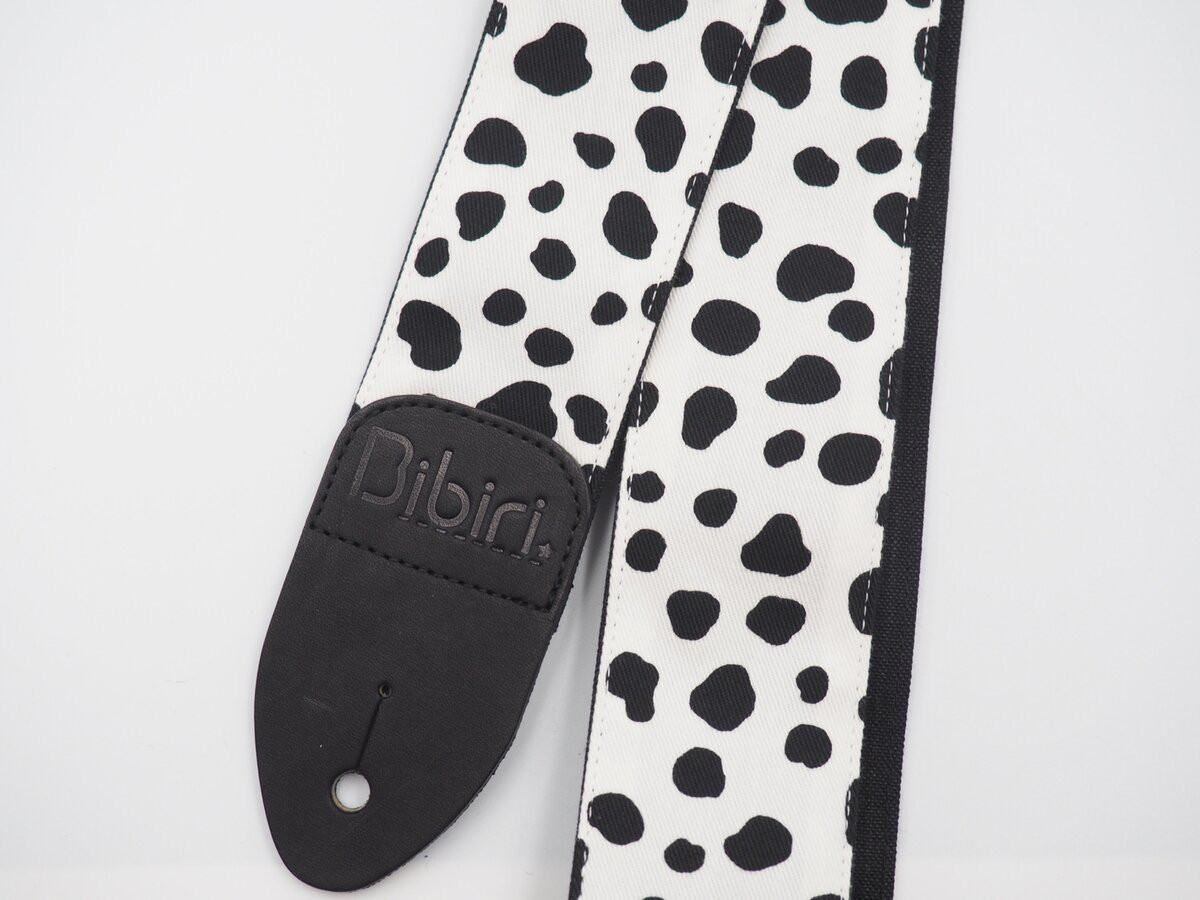 ダルメシアン柄　帆布ギターストラップ