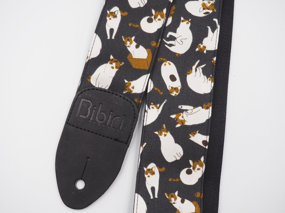 三毛猫ちゃん帆布ギターストラップ 楽器・アクセサリ Bibiri 通販