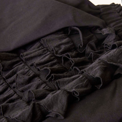 フリルのフレアマキシスカート　ブラック　オールシーズン　 4枚目の画像