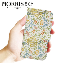 【モリス柄最多の品揃え　高精細画像使用】iPhoneケース　Willam Morris Flora　手帳型 1枚目の画像